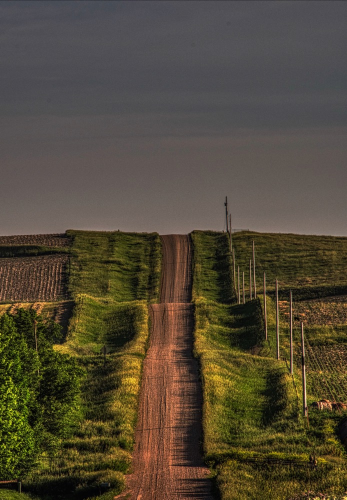Iowa farm road.